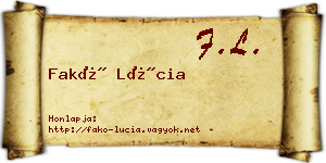 Fakó Lúcia névjegykártya